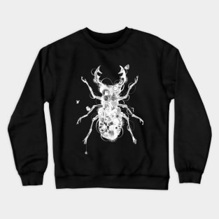 Stag Beetle White Crewneck Sweatshirt